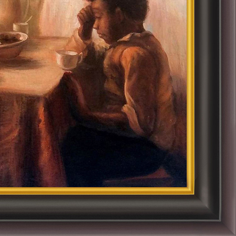 Allahna «The Thankful Poor», peinture encadrée, H 26 po x l 30 po x P 2 po, Encadré opulent