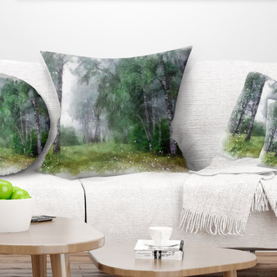 Coussin dessiné à l'aquarelle