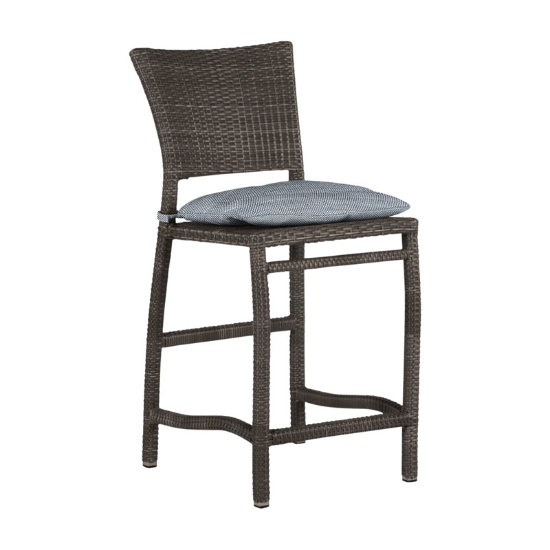 Tabouret de comptoir 24 po Skye - Noyer noir, Noyer noir, InsideOut® Rollo ‑ lin Chambray, Pas de soudure