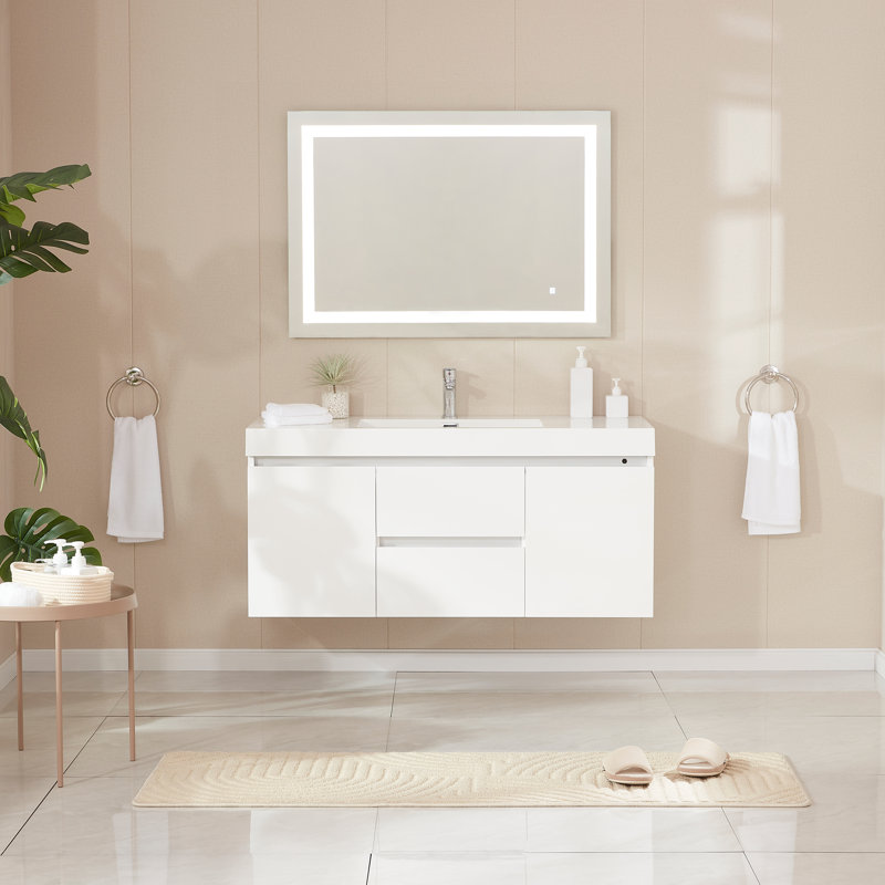 Valda 48'' Single Bathroom Vanity with Resin Top