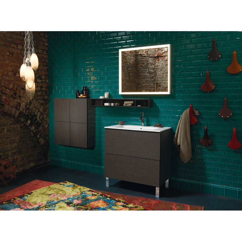 Lavabo de salle de bain mural rectangulaire en céramique blanc avec trop-plein