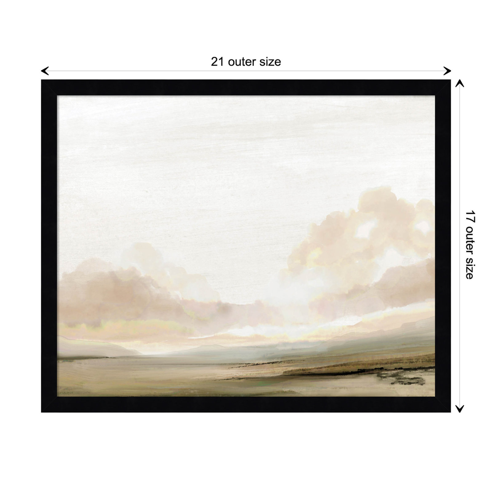 Southern Landscape Print by Dan Hobday, Black, 17" H x 21" W x 1" D