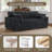 2 - Piece Upholstered Gray Faux Rabbit Fur Flannel Reversible Modular Sofa Living Room Sectional Couch-569984569