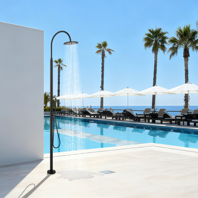 316 Stainless Steel Freestanding Outdoor Shower With Handheld Shower