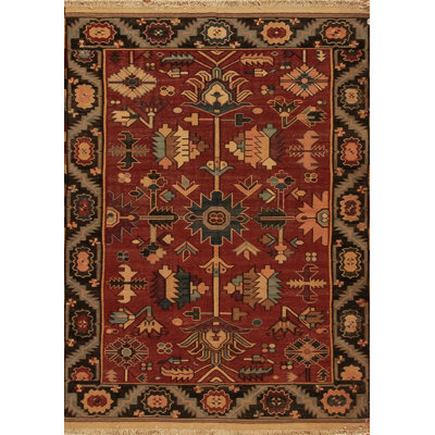 Discovery Flatweave Wool Area Rug in Red