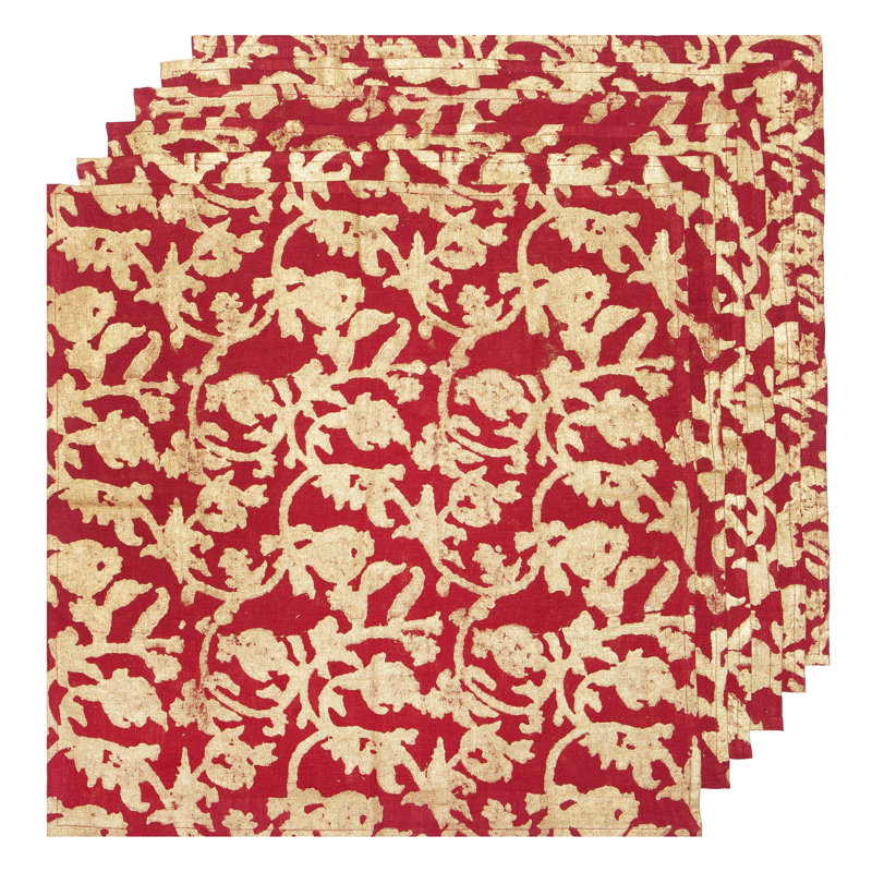 Saint-Rémy D’Or 100% Linen Square Napkins, 19" x 19", Rouge
