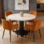 Velvet Upholstered Dining Chairs with Armrests & Diamond Tufting-146137752
