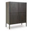 Armoire d'appoint Orso avec 4 portes et tablettes intérieures, bois brun 52 po