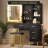 Modern Makeup Vanity Table with LED Lights, Sliding Mirror, 4 Drawers, Stool, Power Outlet, and Open Shelves – Bedroom Dressing Table with Adjustable Lighting-238765886