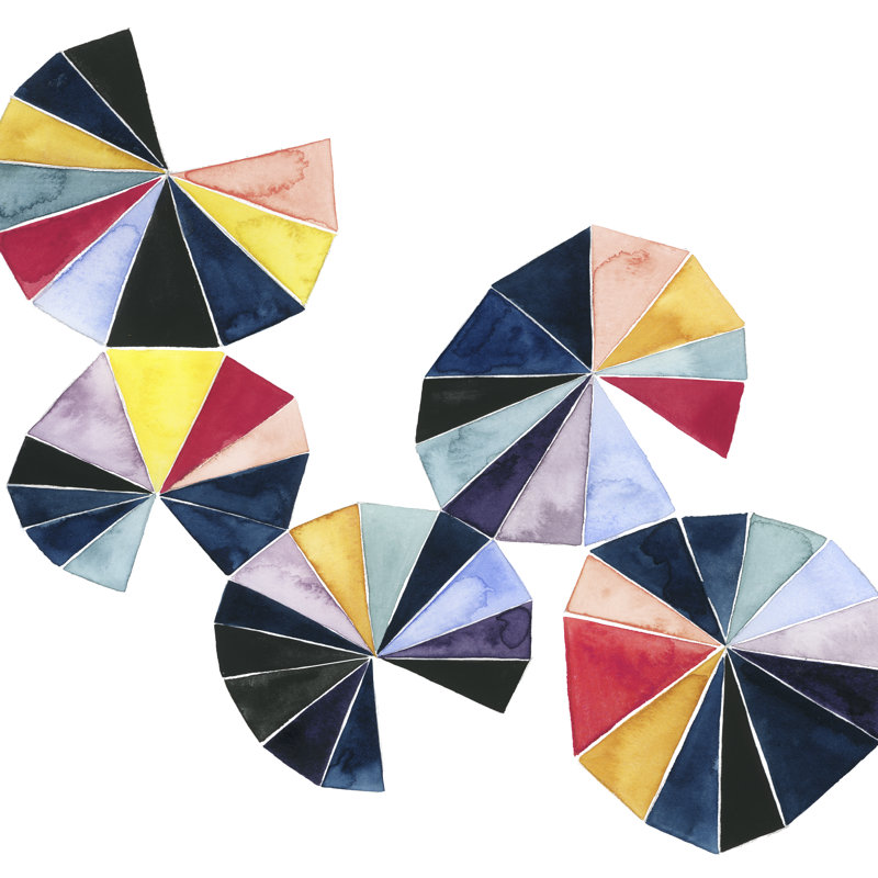 Pinwheel Bright II by Grace Popp - Wrapped Canvas Painting, 30cm H x 30cm W x 3.8cm D