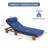 78.8'' Acacia Wood Outdoor Chaise Lounge, Adjustable Recliner with Headrest and Retractable Side Tray for Patio, Poolside, Garden, and Beach-2166652