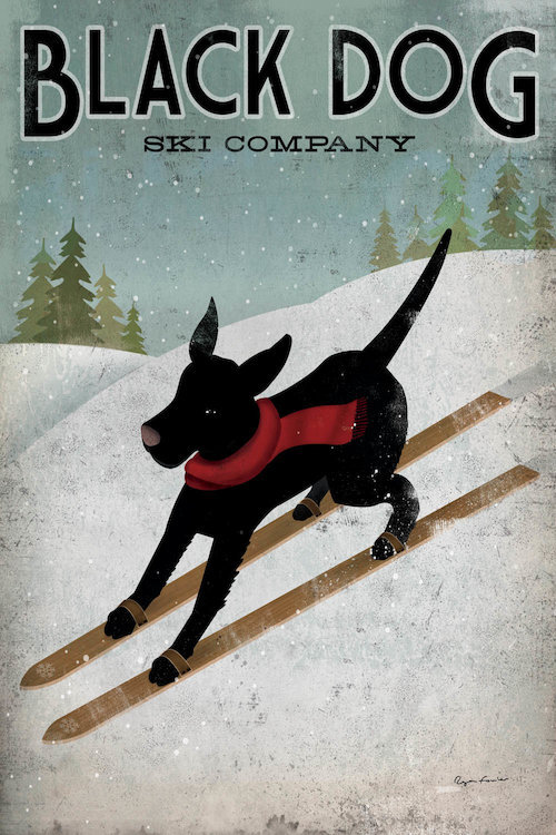" Black Dog Ski Co. I " by Ryan Fowler, 18" H x 12" W x 1.5" D