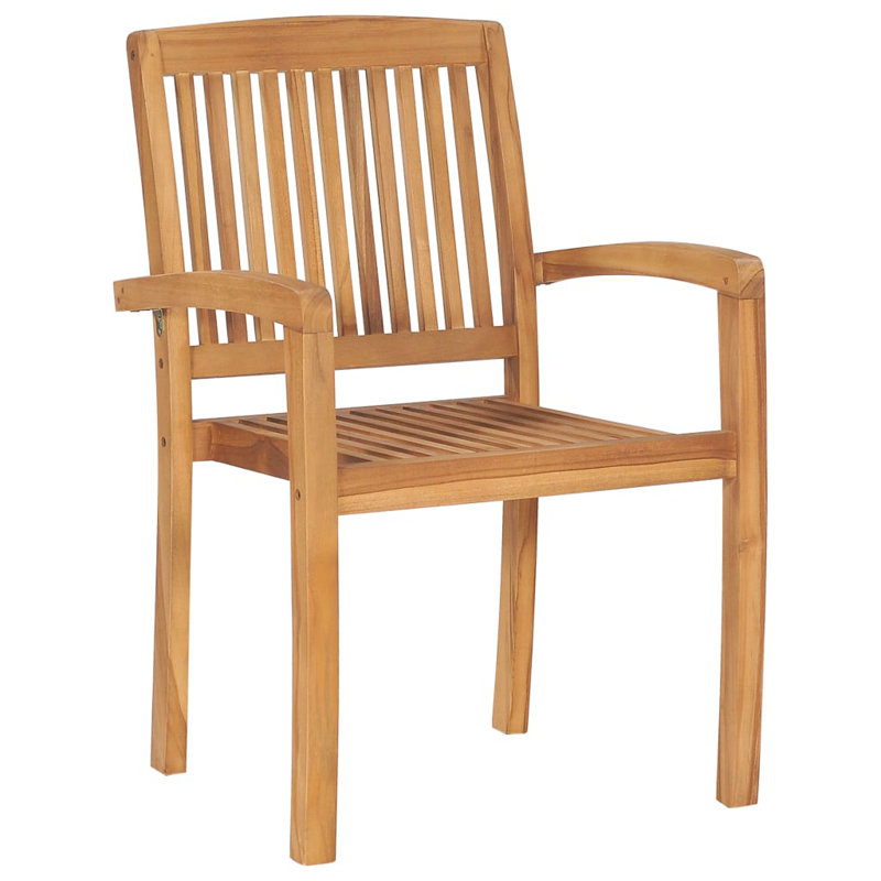 Dorete Stacking Patio Dining Side Chair with Cushion