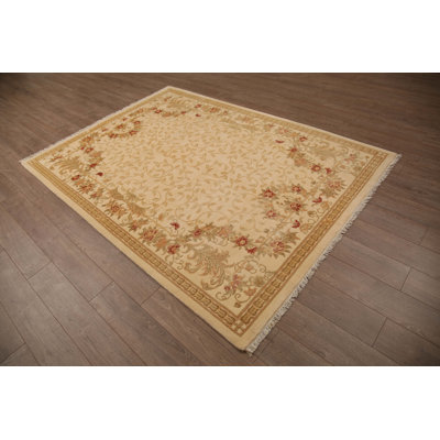 Voyage Wool Oriental Area Rug in Biscuit