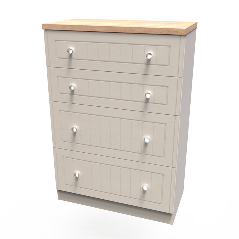 Fully Assembled Mitsuwa 4 - Drawer Chest of Drawers, Kashmir Ash/Oak