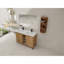 Meuble-lavabo autoportant 48 po avec double lavabo et support de rangement, portes à fermeture douce