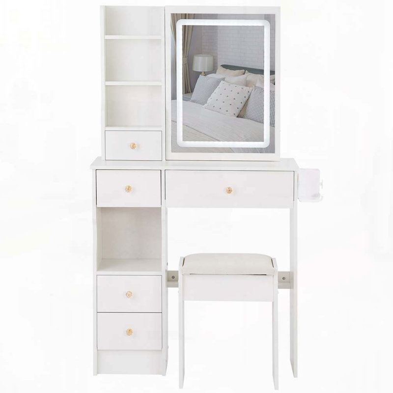 Length 11.8" x Width 15.7" x Height 63" Simple Stylish Dressing Mirror Cabinet, Full Body Mirror Cabinet, Extra Large Mirror, Multi Layer High Capacity Storage, Use Alone or In Conjunction With Vanity