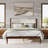Besan Solid Wood Boucle Upholstered Headboard Bed Frame-990928459-990928469