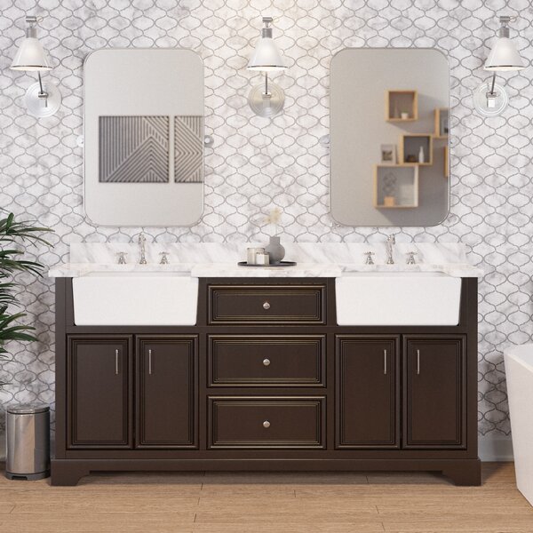 Sand & Stable Emiliano 72'' Double Bathroom Vanity with Top & Reviews ...