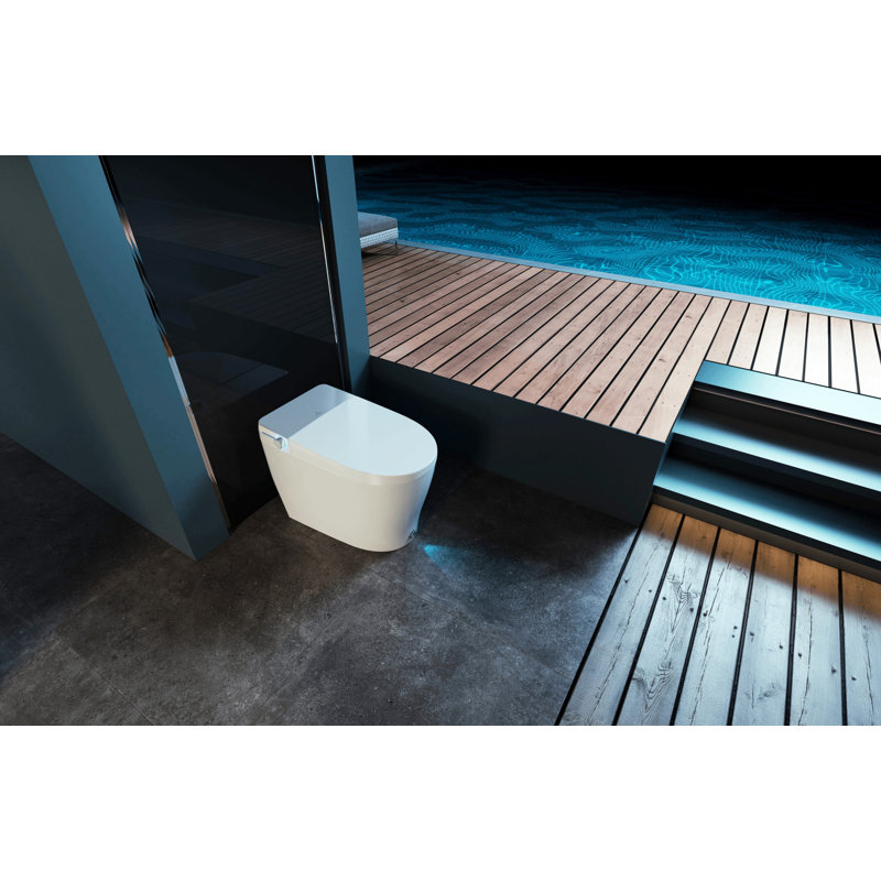 Kingston Brass Upton Smart Toilet, White/Brushed Nickel