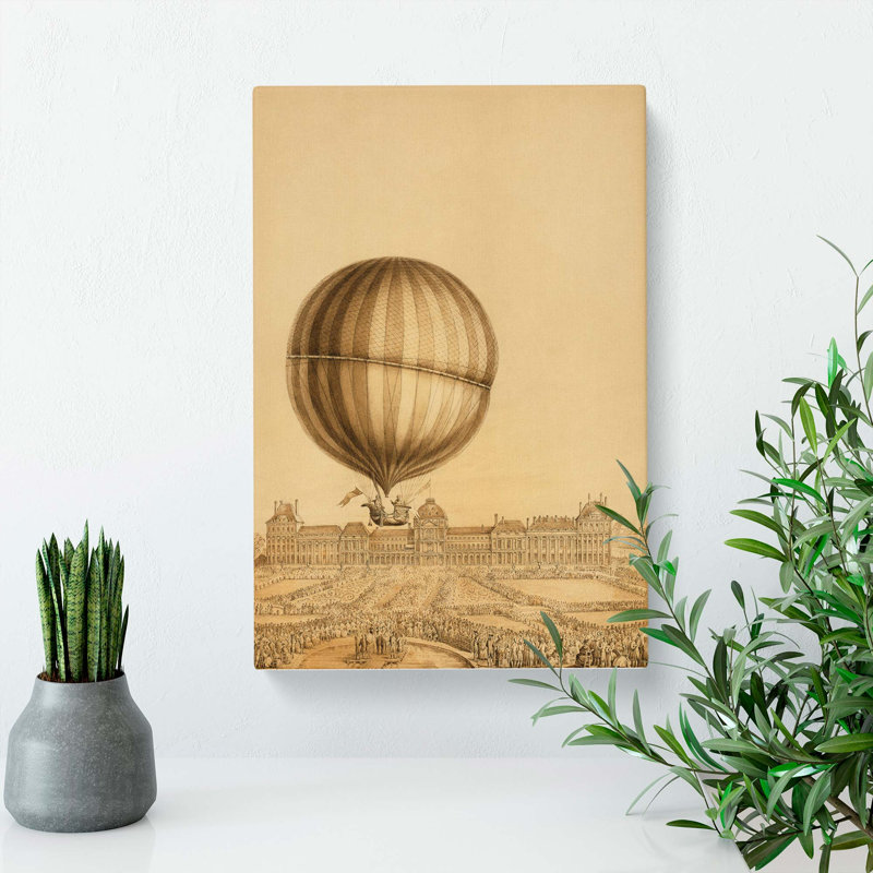 Hot Air Balloon Above Versailles Palace - Wrapped Canvas Print, 50cm H x 35cm W x 3cm D