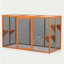 Enceinte pour chat amovible avec toit imperméable et 3 plateformes de saut, orange