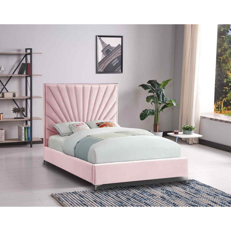Upholstered Bed, Small Double (4'), Pink
