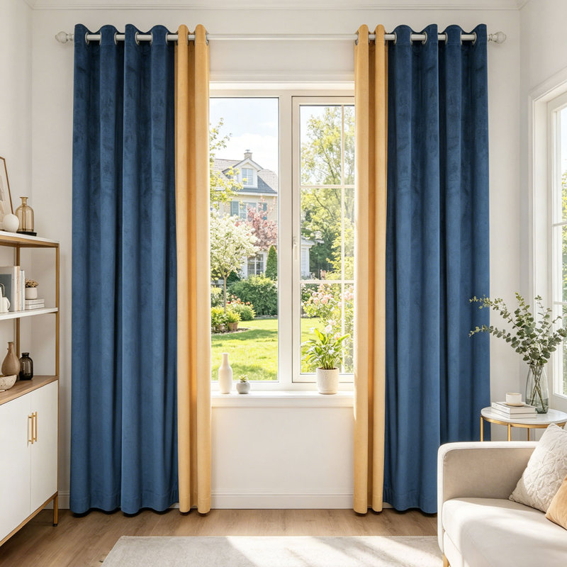 2 rideaux occultants en velours simples et haut de gamme, L 83 po x L 91 po