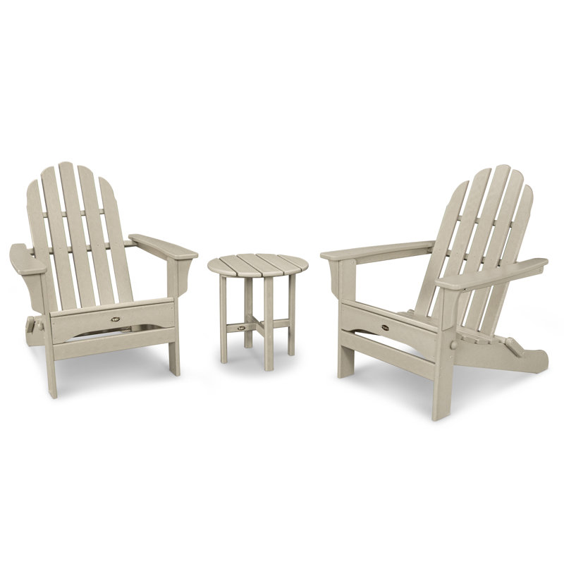 Ensemble Adirondack pliant POLYWOOD avec table d'appoint Cape Cod, Château de sable