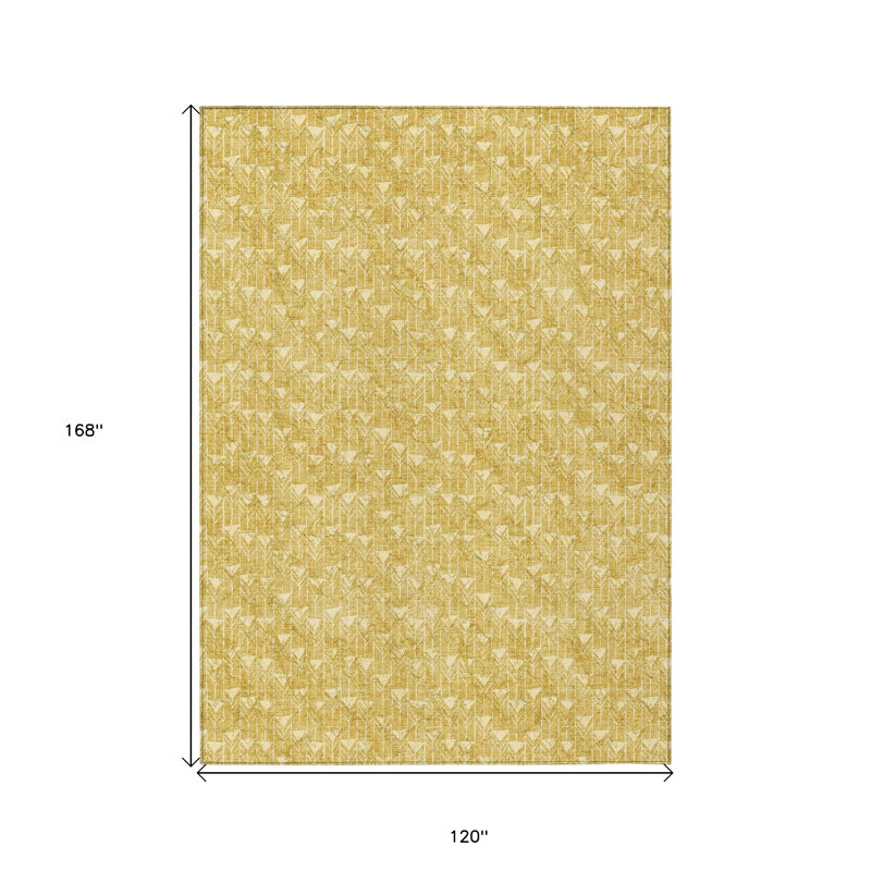 Tapis intérieur lavable antidérapant doré 10 pi x 14 pi