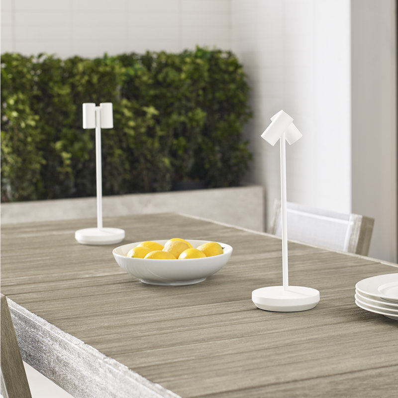 Doppia Accent Rechargeable Table Lamp, Matte White