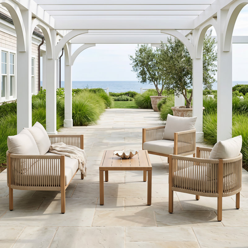 Ensemble de conversation pour patio 4 pièces, Beige