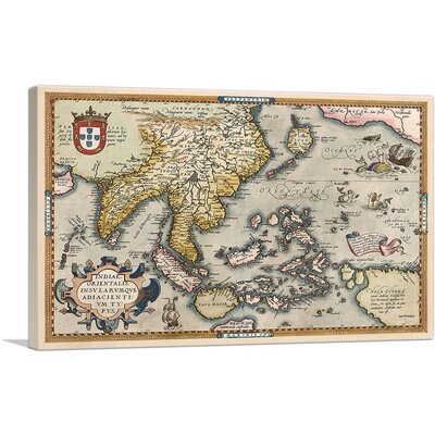 Indiae Orientalis, Theatrum Orbis Terrarum 1585 by Abraham Ortelius - Wrapped Canvas Graphic Art Print -  ARTCANVAS, ORTELI8-1S-18x12