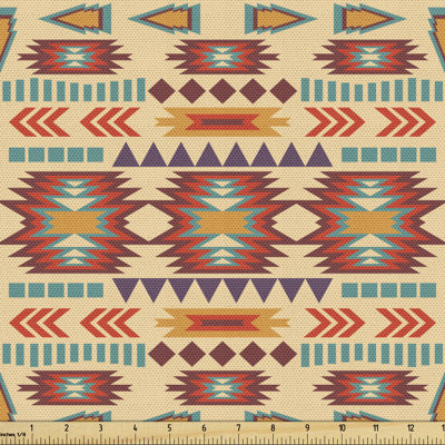 Ullery Colourful with Traditional Geometric Elements Fabric