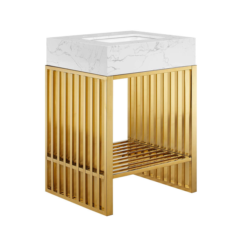 Meuble-lavabo Gridiron de 24 po de Modway, Or