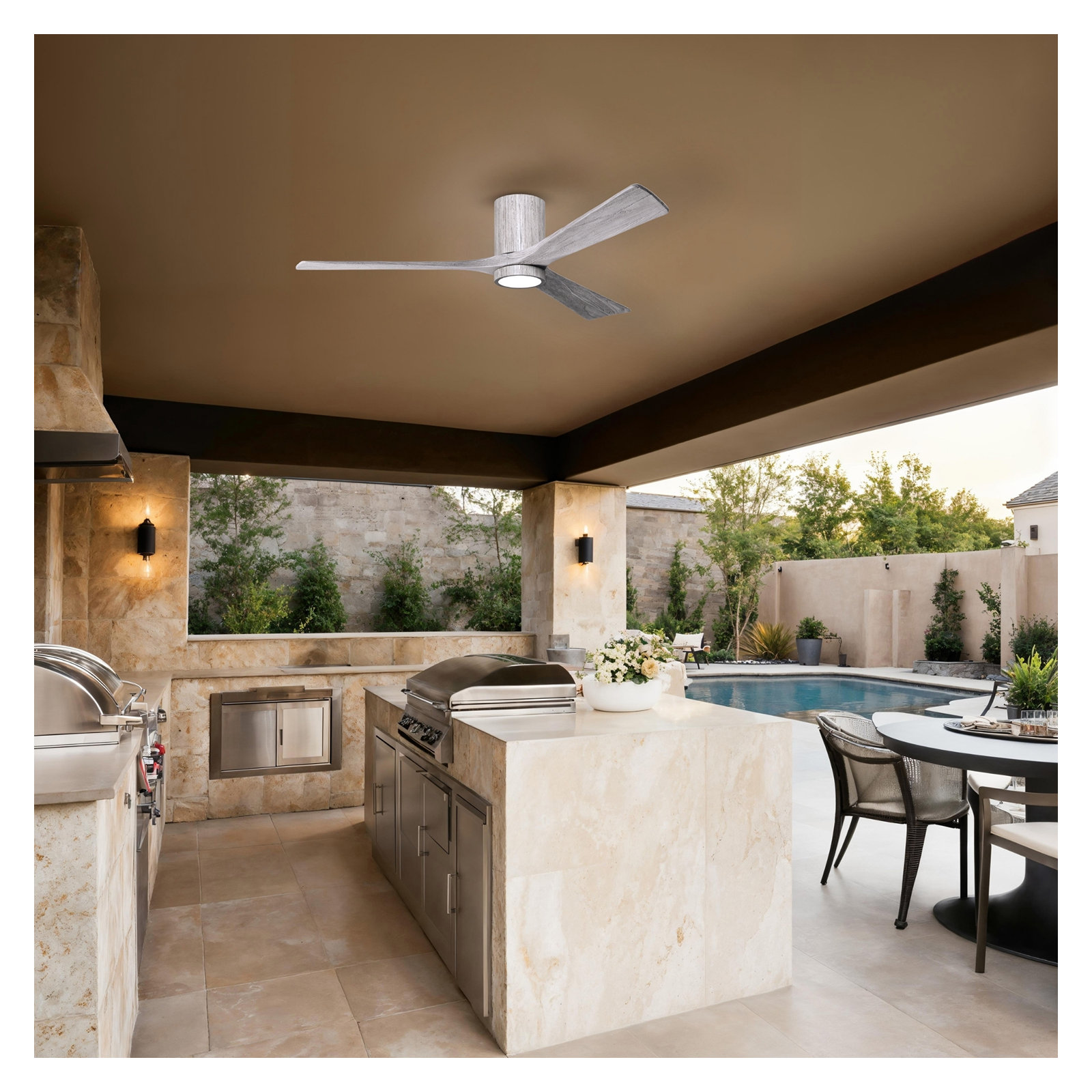 Olivier 3 Blade Ceiling Fan with LED Light Kit, Barn Wood Tone, Barn Wood Tone, 60"