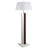 Elena 67-Inch Mirrored Floor Lamp with White Fabric Shade and LED Bulb, Brown