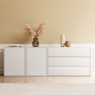 Yuven 62.97 In. Combination Storage Cabinet With Push-to-open Doors And Drawers
