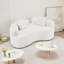 Canapé moderne incurvé moderne avec technologie de compression, aucun assemblage requis - mousse et ressorts haute densité, tissu en velours de peluche, design minimaliste pour les petits espaces-1400251665