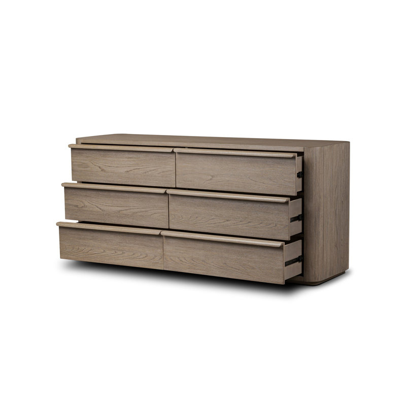 Primrose 6 Drawer Dresser-Natural Flat Oak Veneer