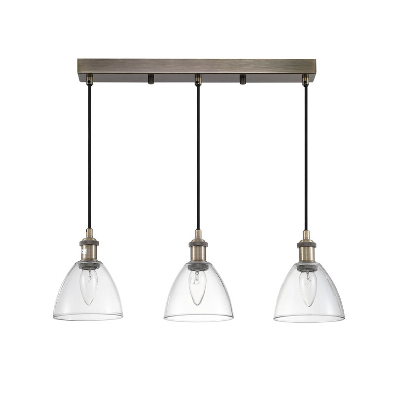 3 - Light Antique Brass Kitchen Island Pendant
