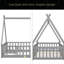 Lit simple en forme de tente avec garde-corps, lattes et porte-485505707