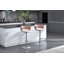 Ensemble de 2 tabourets de bar, avec repose-pieds chromé et base pivotante en velours à hauteur réglable et tabouret de bar simple chromé-1444496011