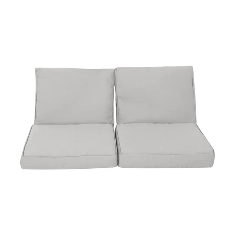 Roomfitters Honolulu Club Chair Cushion Set, Back and Seat Cushions, Water Repellent Fabric, Silver Set of 2, 2, Silver
