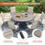 Ensemble repas d'extérieur pour patio - table ronde 53 po avec trou pour parasol + 6 chaises pivotantes-1651797258