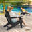 Patio HDPE Folding Adirondack Chair With Hidden Footrests-912763481