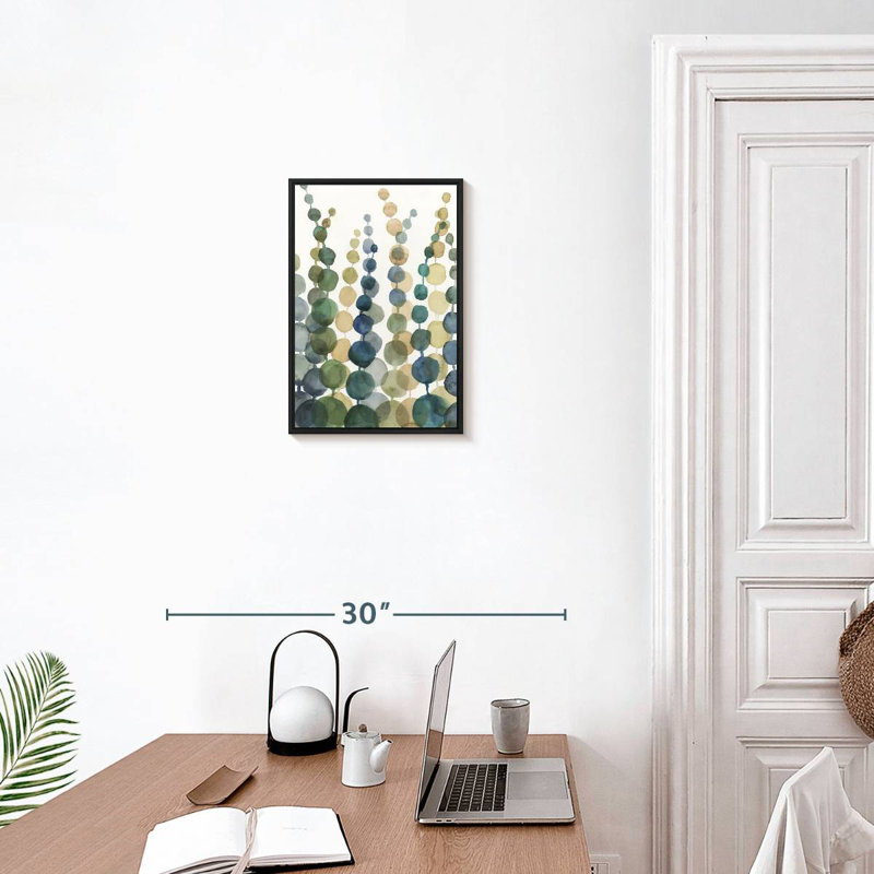 Pompom Botanical I, 13" X 19", Floating Frame Black