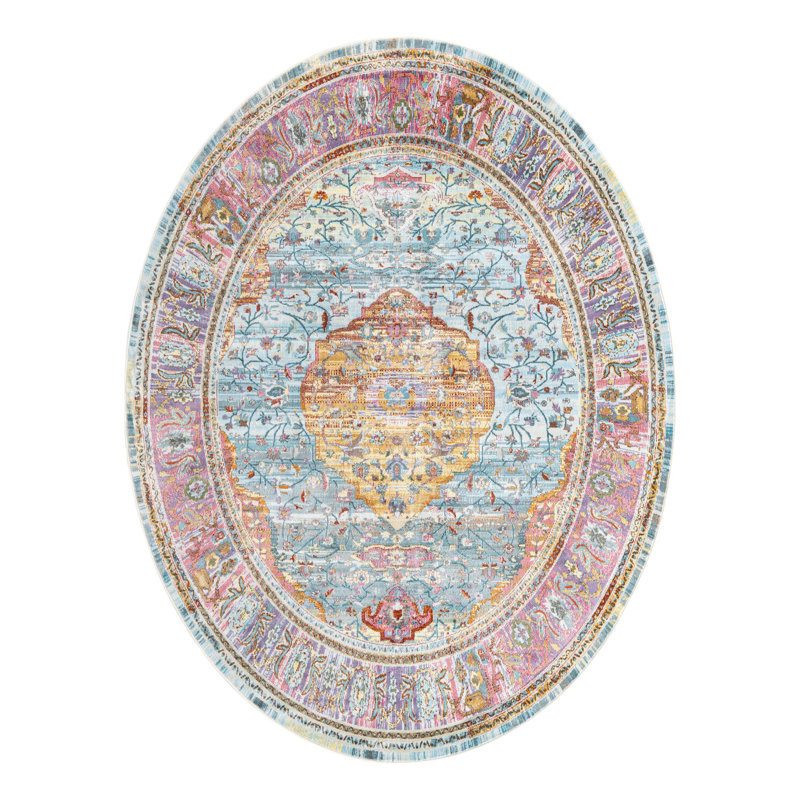 Folmar Abstract Indoor Rug, Oval 7'10" x 10'