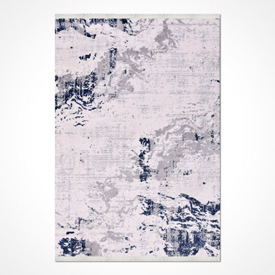 Tapis gris moderne lavable à la machine