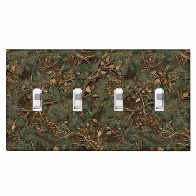 Couvercle de plaque d'interrupteur en métal; Bascule de camouflage de forêt US standard à 4 bandes - Camouflage